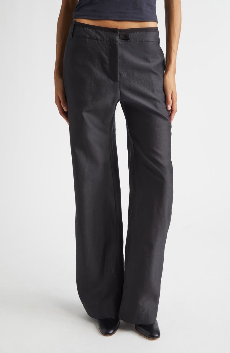 Paloma Wool Vira Wool & Silk Flare Leg Pants, Main, color, Black