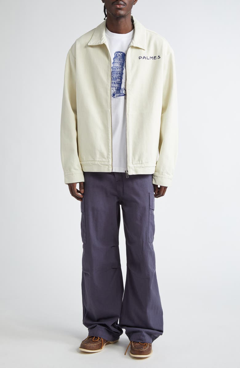 PALMES Towers Organic Cotton Twill Jacket, Alternate, color, Off White