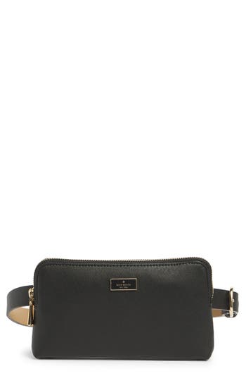 Kate Spade New York Saffiano Top Zip Belt Bag In Black