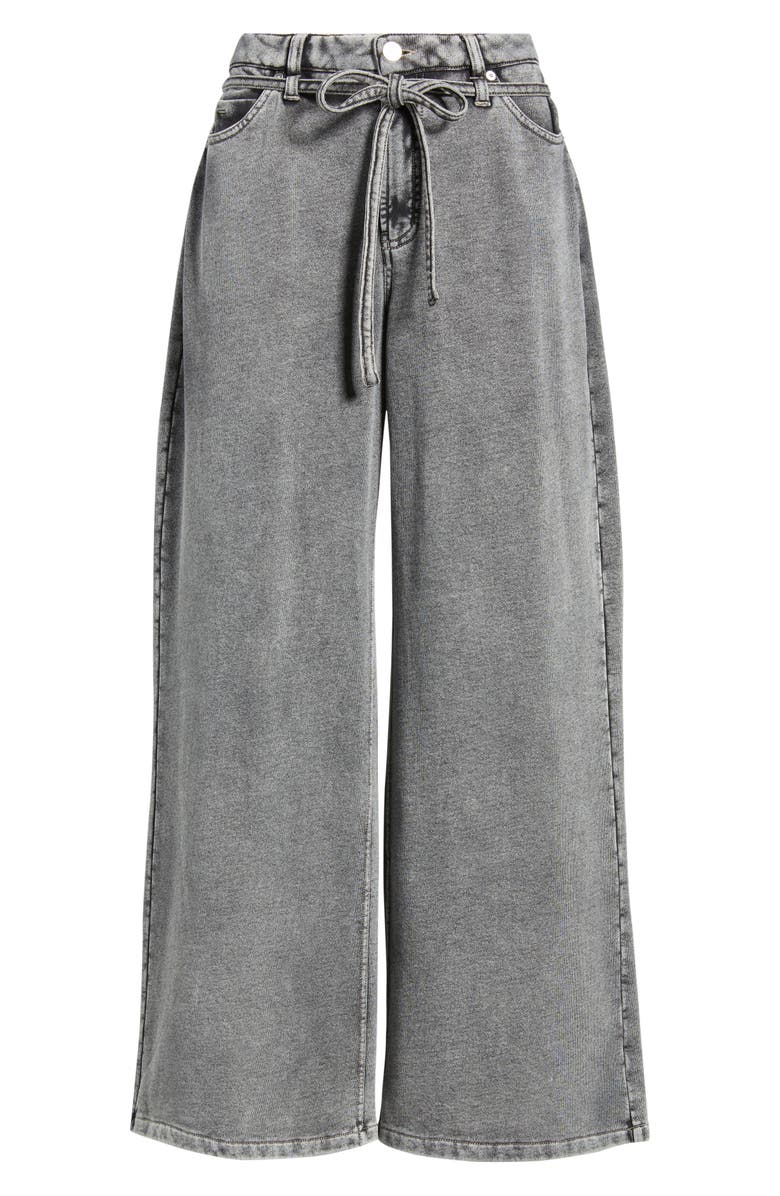 CITY BLUES Wide Leg Drawstring Waist Knit Jeans, Alternate, color, Washed Black