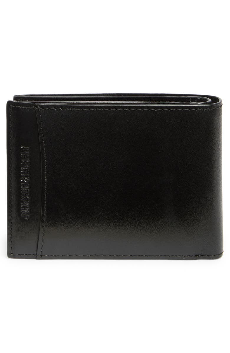 Johnston & Murphy Leather Bifold Wallet, Alternate, color, Black
