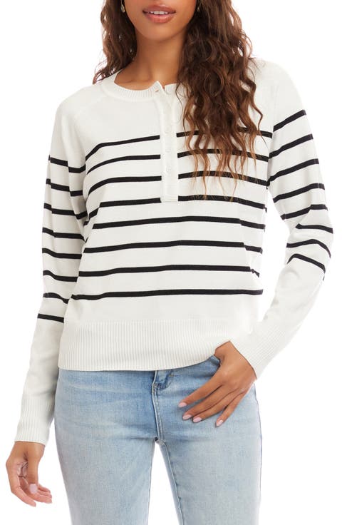Stripe Henley Sweater (Petite)