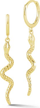 GLAZE JEWELRY Dangling Snake Huggie Hoop Earrings
