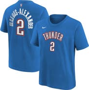 Nike Youth Shai Gilgeous-Alexander Blue Oklahoma City Thunder Icon Name & Number T-Shirt