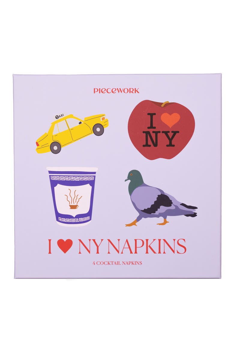 New York Set of 4 Assorted Linen Cocktail Napkins, Alternate, color, LIGHT BLUE