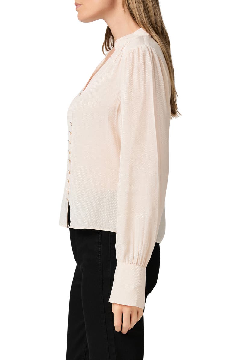 PAIGE Camu Jacquard Button-Up Shirt, Alternate, color, Antique White