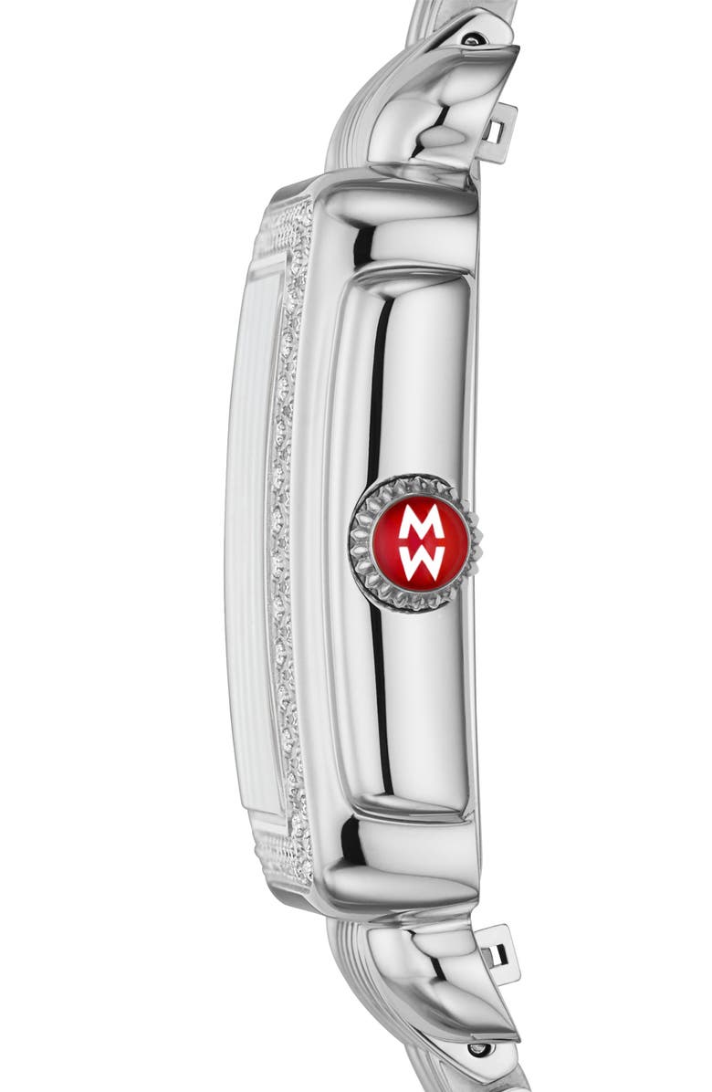 MICHELE Deco Madison Mid Diamond Bracelet Watch, 29mm x 31mm, Alternate, color, Silver
