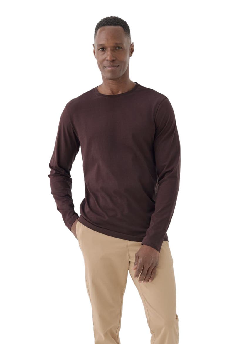 Organic Cotton Men's Softspun Essential Crewneck Long Sleeve Tee, Alternate, color, Plum