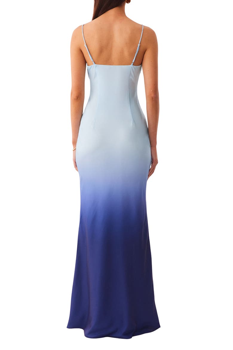 Amaya Ombré Satin Slipdress, Alternate, color, BLUE OMBRE
