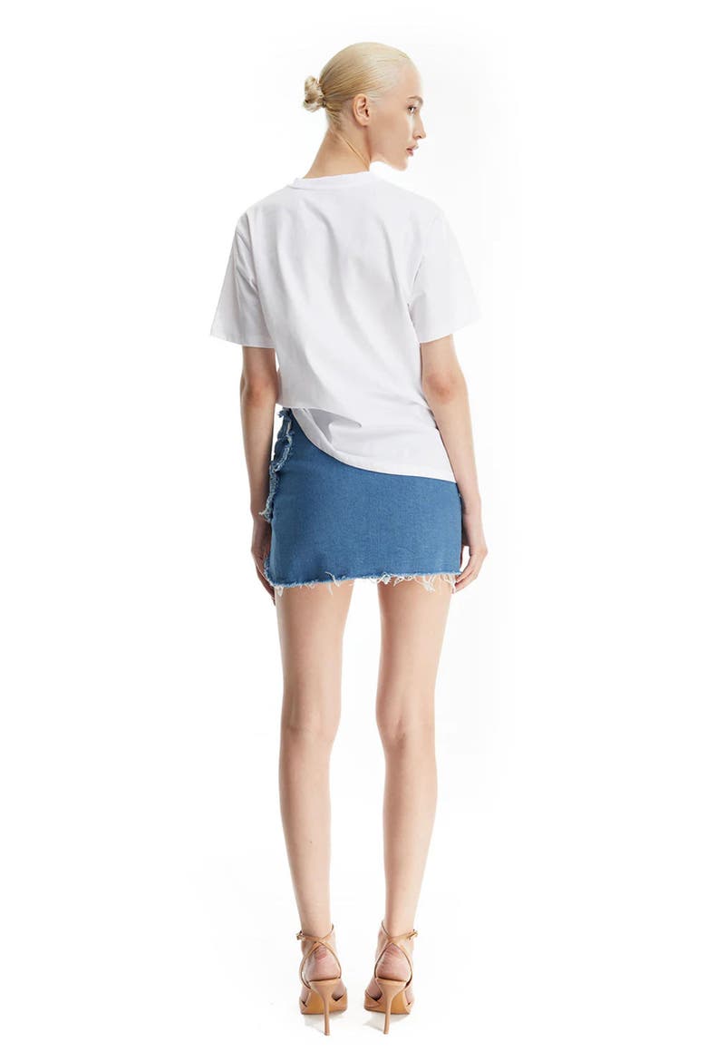 Carla Flower Mini Skirt, Alternate, color, Light Denim