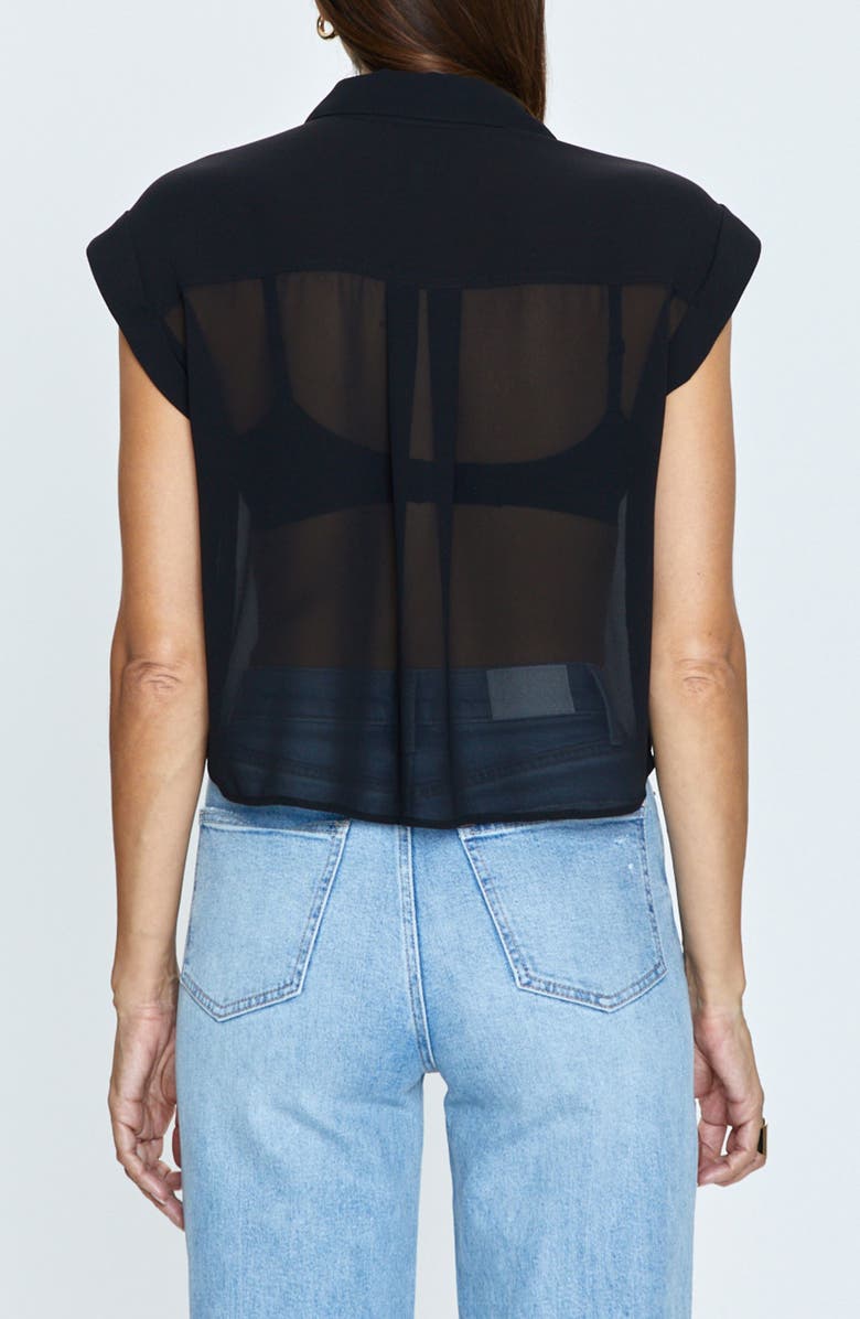 Pistola Lina Sheer Short Sleeve Button-Up Shirt, Alternate, color, 