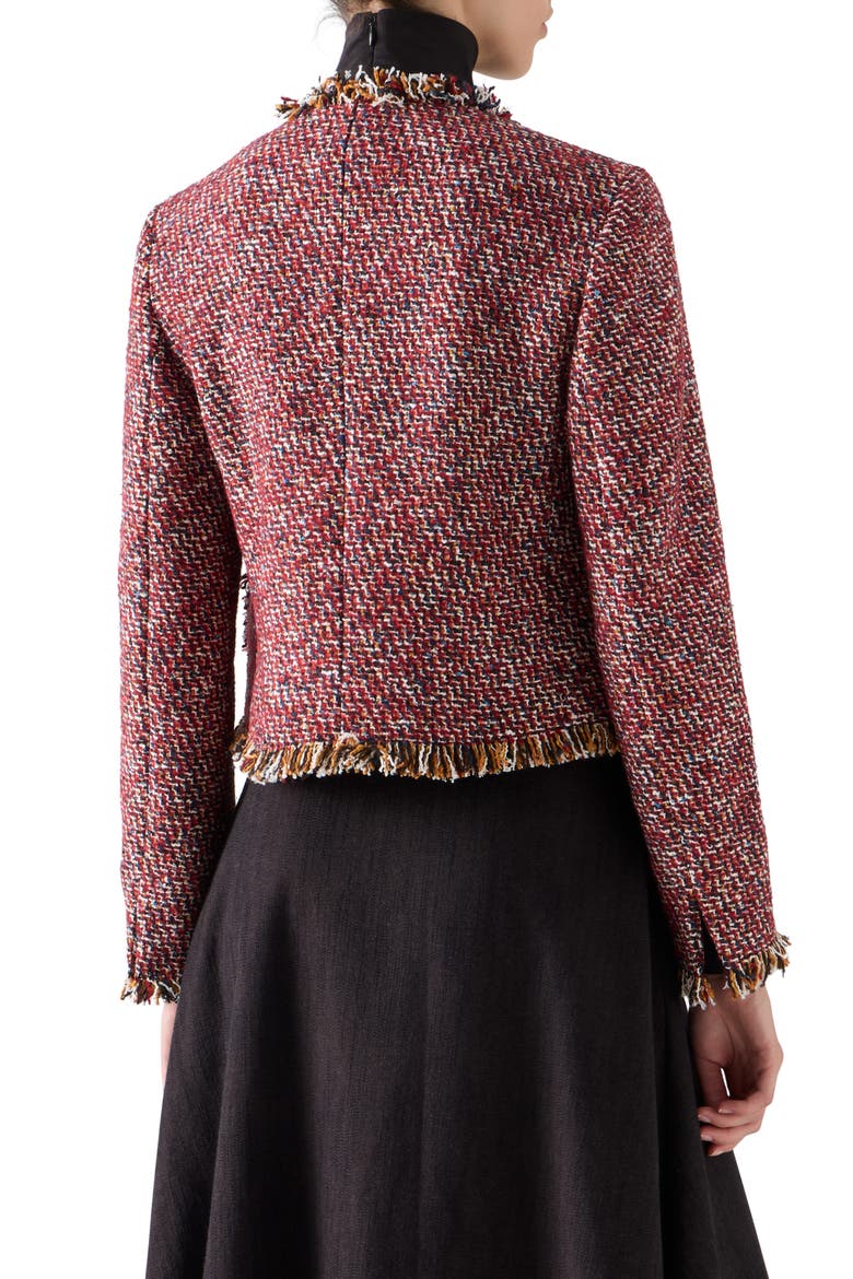 Multicolor Tweed Boxy Jacket, Alternate, color, RUSTY RED-MULTICOLOR