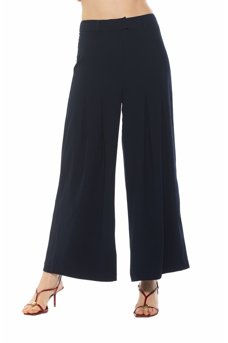 Ilya High Waist Pleated Wide Leg Pants, Alternate, color, NAVY