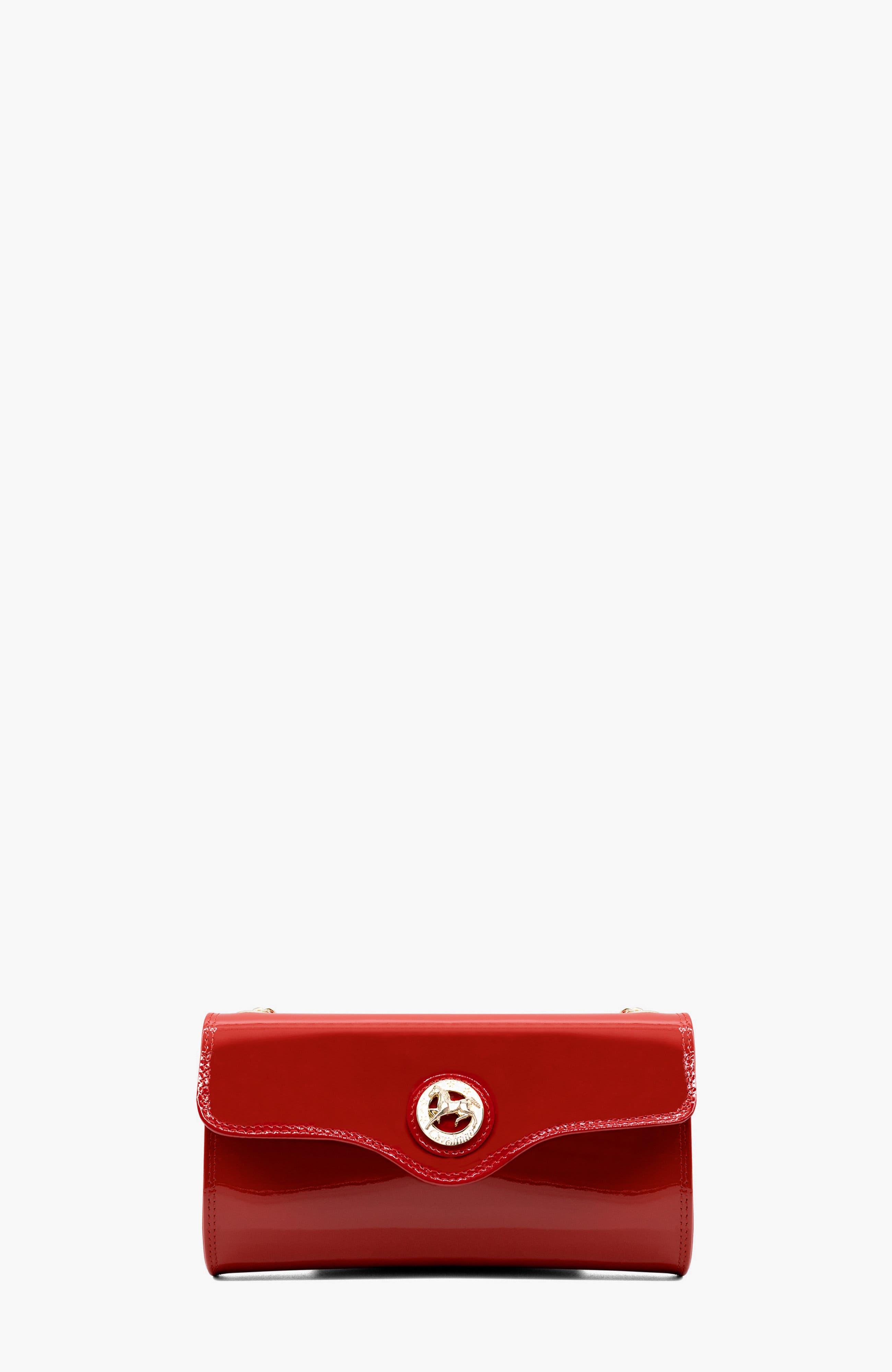 All In Patent Leather Clutch Shoulder Bag 491, Main, color, Red