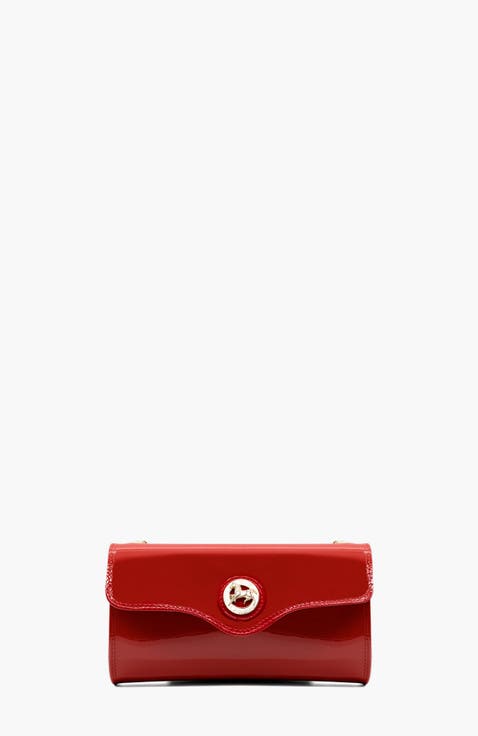 All In Patent Leather Clutch Shoulder Bag 491