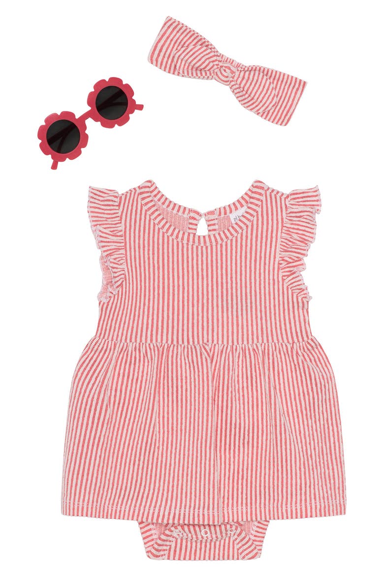 3-Piece Knit Dress Set, Main, color, FUCHSIA