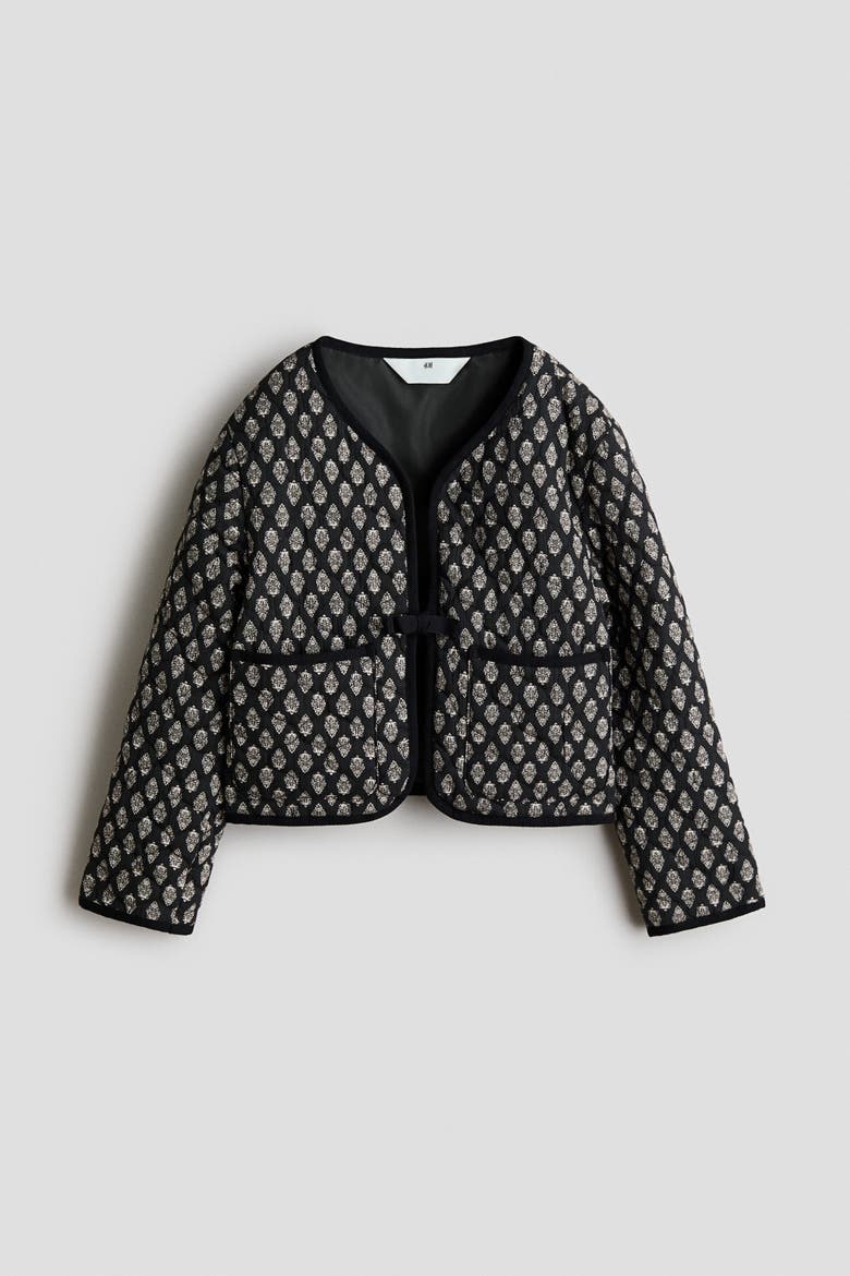 Quilted Cotton Jacket, Alternate, color, Dark gray/patterned