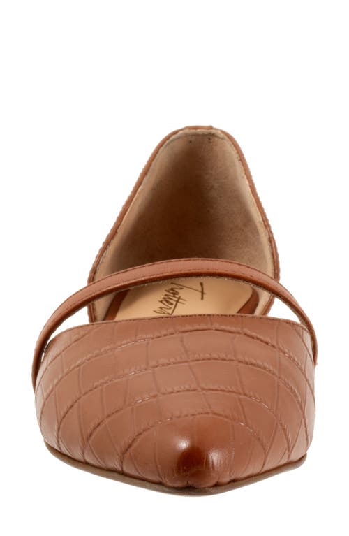 Trotters Emory D'orsay Pointed Toe Flat In Brown
