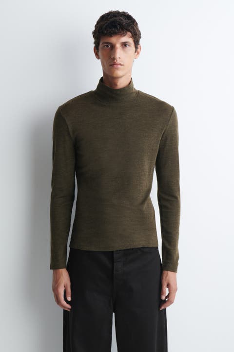 Slim Wool-jersey Rollneck Top