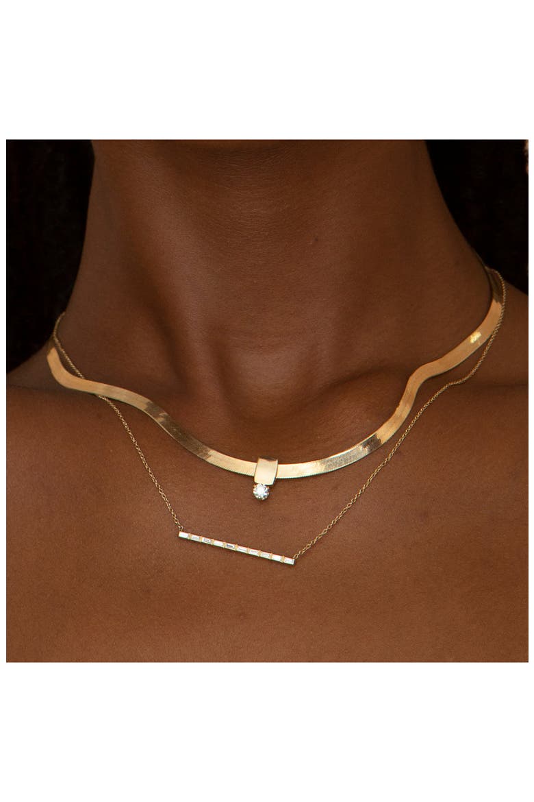 Diamond Baguette Bar Pendant Necklace, Alternate, color, 14K YELLOW GOLD