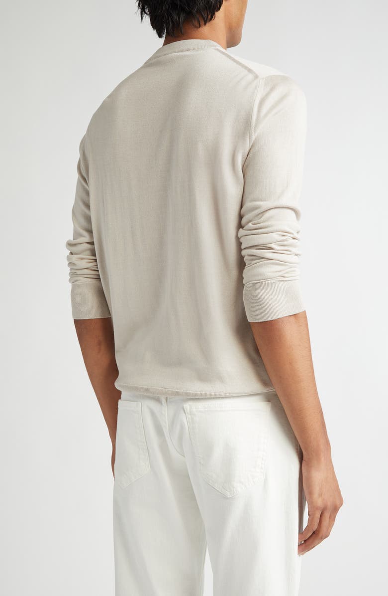 Eleventy Silk Crewneck Sweater, Alternate, color, 02 Sand