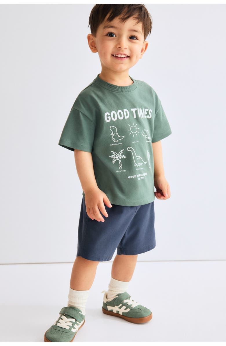 H&M Linen-blend Shorts, Alternate, color, Dark Blue