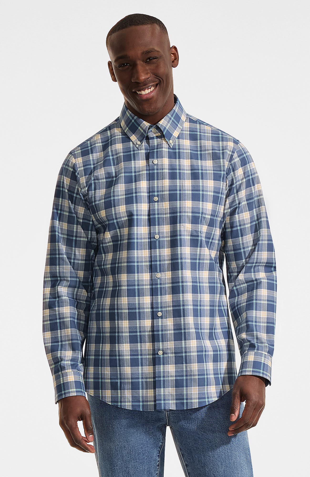 selected Light Indigo Blue/Yellow Plaid