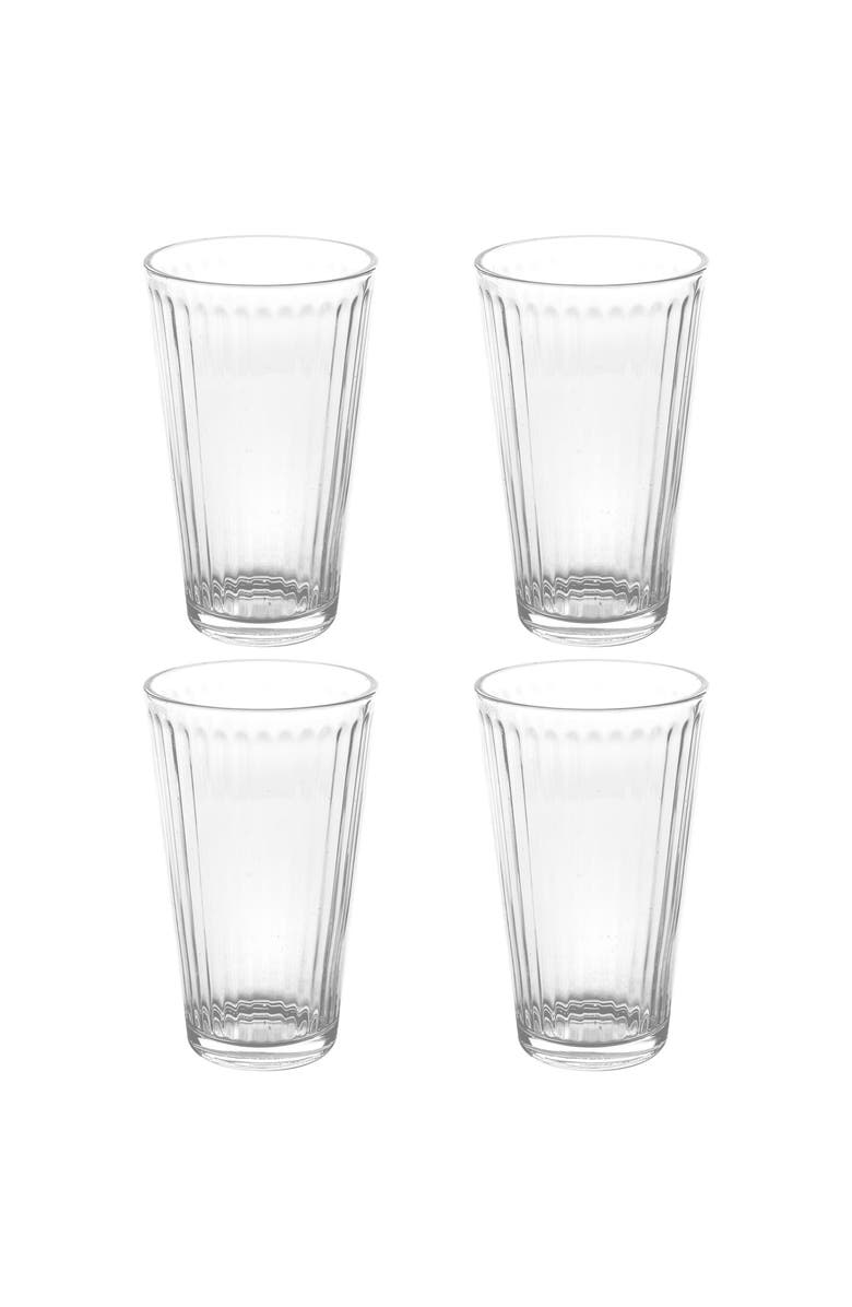 Gibson Home Moonstone 4 Piece 16 Ounce Glass Tumbler Set, Alternate, color, Clear