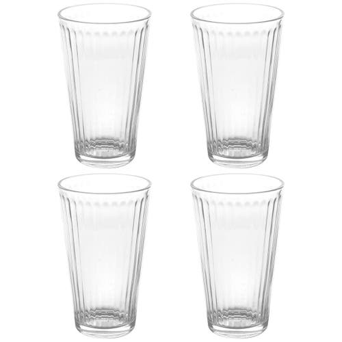 Gibson Home Moonstone 4 Piece 16 Ounce Glass Tumbler Set In Transparent