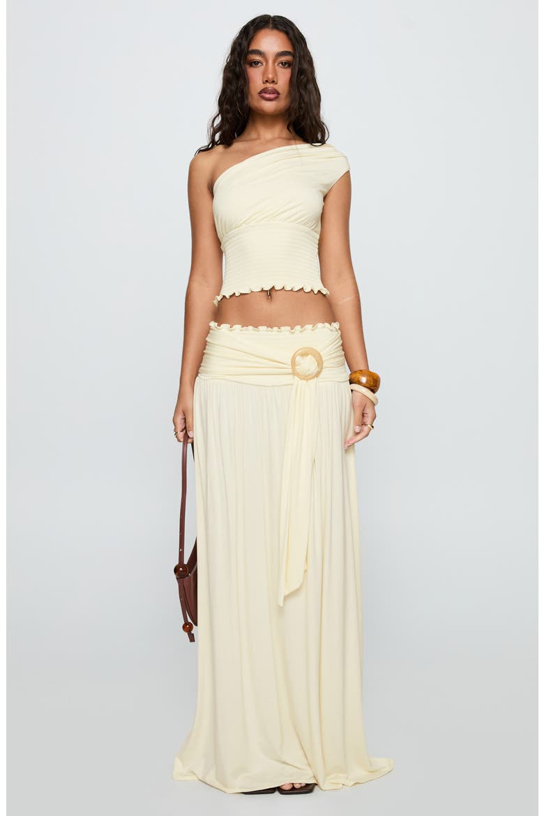 Orbit Smocked Waist Maxi Skirt, Alternate, color, CREAM