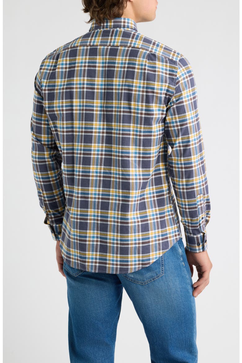 Lakeridge Plaid Button Down Shirt, Alternate, color, NAVY