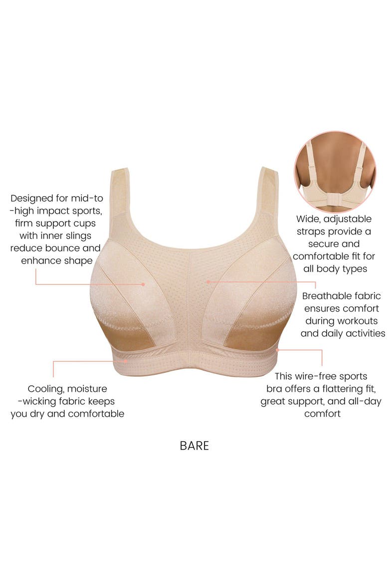 Active Wire-Free Unlined Sports Bra, Alternate, color, Bare