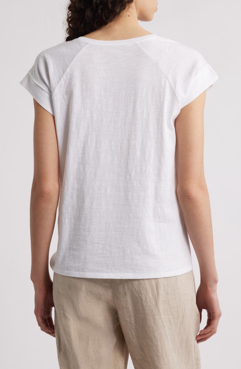 Eileen Fisher Raglan Cap Sleeve Organic Cotton Top, Alternate, color,
