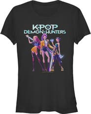 KPop Demon Hunters Junior's KPop Demon Hunters Girls Group Shot  Graphic T-Shirt