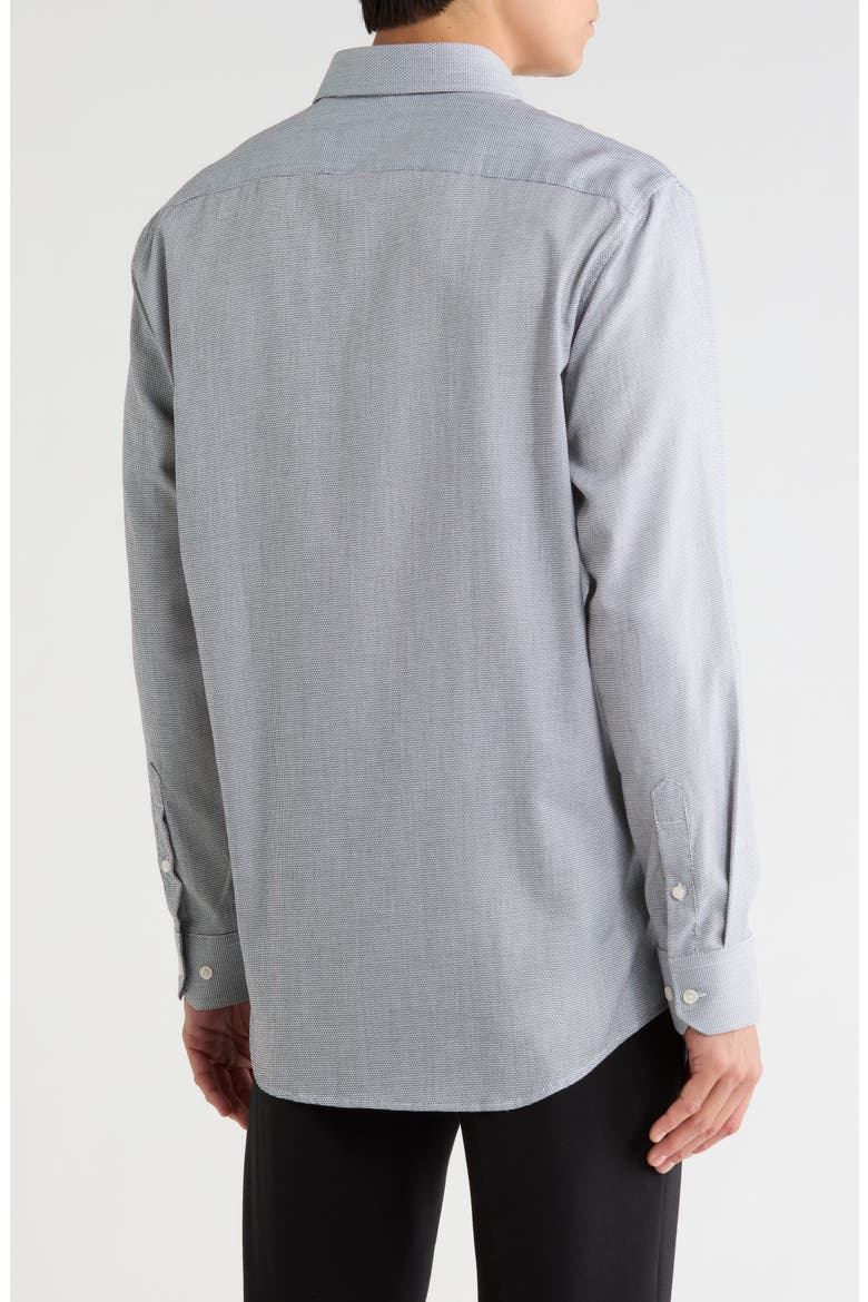 Parallel Textured Twill Button-Up Shirt, Alternate, color, ONYX