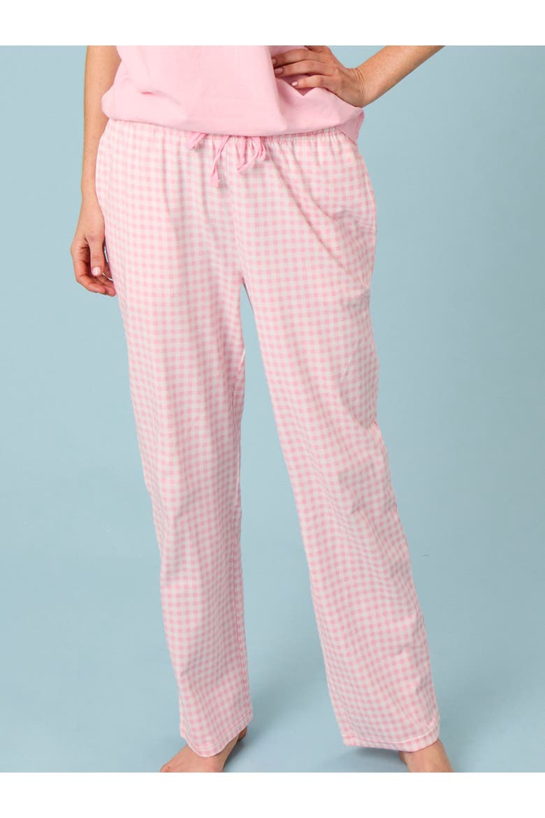 Modal Blend Gender Inclusive Adult Pajama Pants, Alternate, color, Pink Gingham