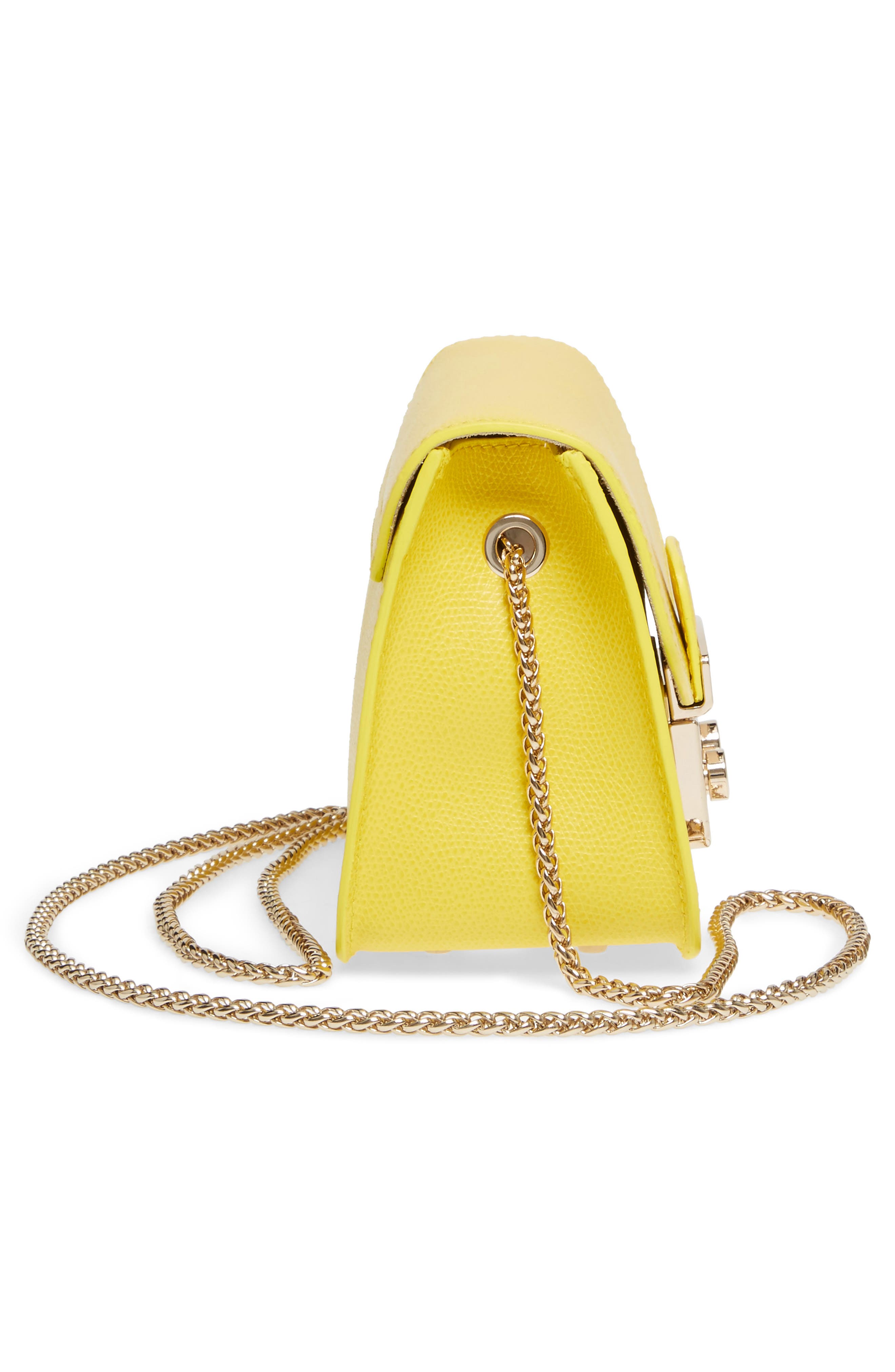Mini Metropolis Leather Crossbody Bag, Alternate, color, GIALLO