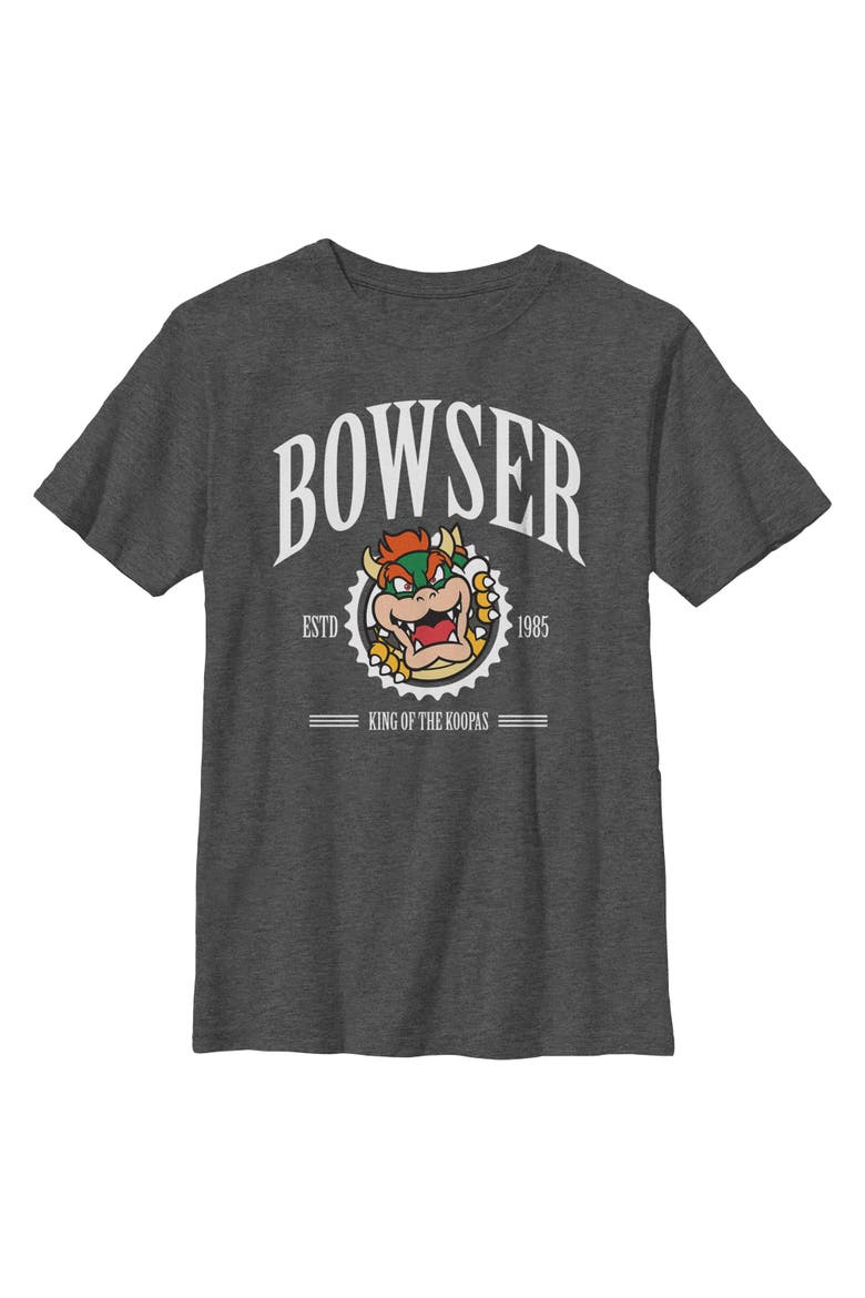 Boy's Nintendo Bowser King of the Koopas 1985  Graphic T-Shirt, Main, color, Dark Heather