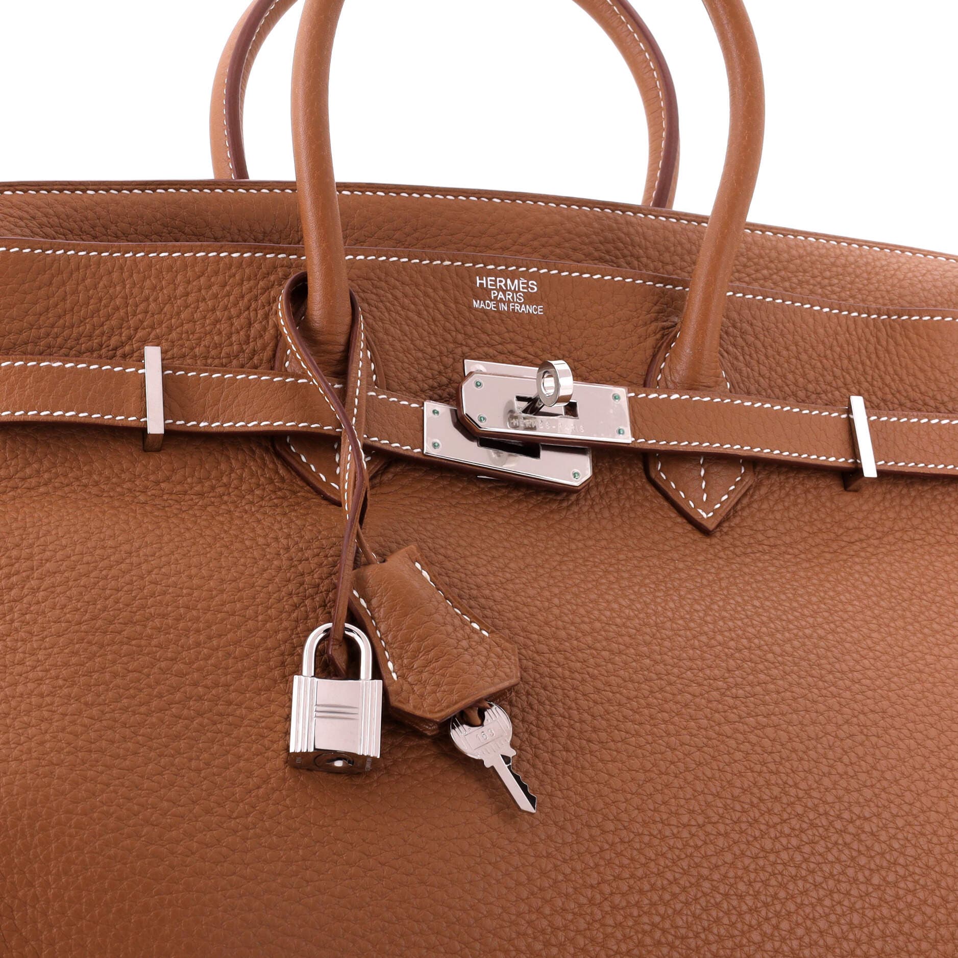 Pre-Owned Hermes Birkin Handbag Brown Togo with Palladium Hardware 35, Alternate, color, Gold
