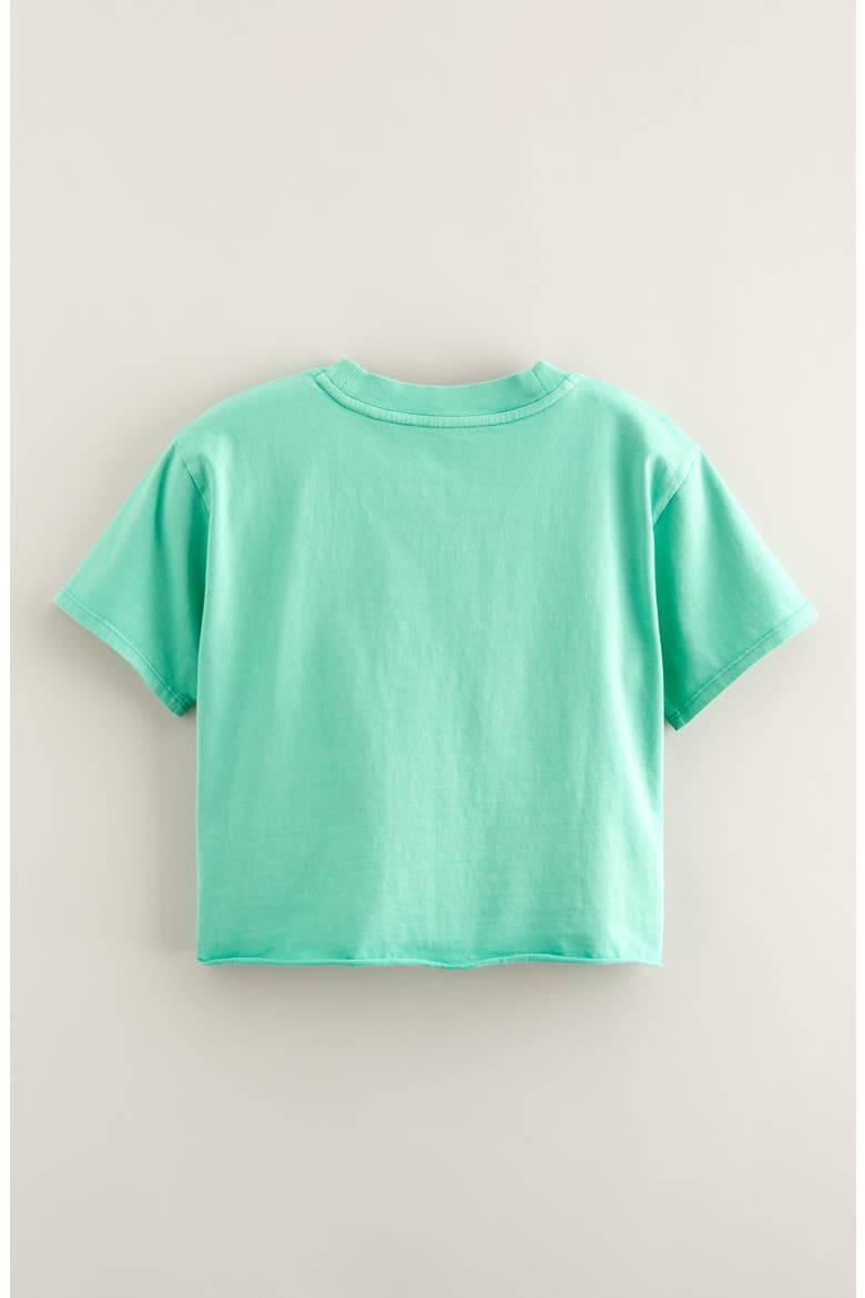Kids' Crop Cotton T-Shirt, Alternate, color, GREEN CREAM