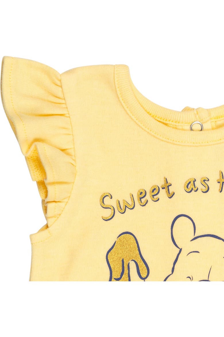 Winnie the Pooh One Piece Romper and Hat Set, Alternate, color, Winnie Pooh Yellow