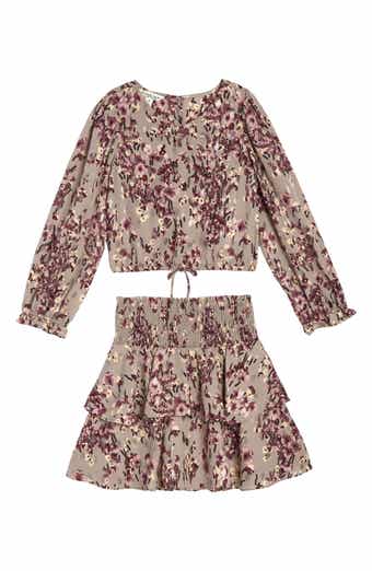 Pippa & Julie Kids' Noa Wrap Top & Skirt Set