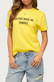 EDIKTED Haters Make Me Famous Cotton Graphic T-Shirt