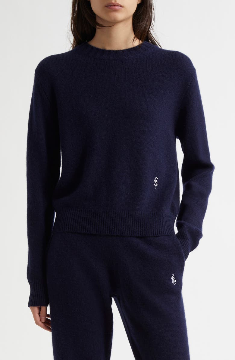 Sporty & Rich SRC Cashmere & Wool Crewneck Sweater, Main, color, 