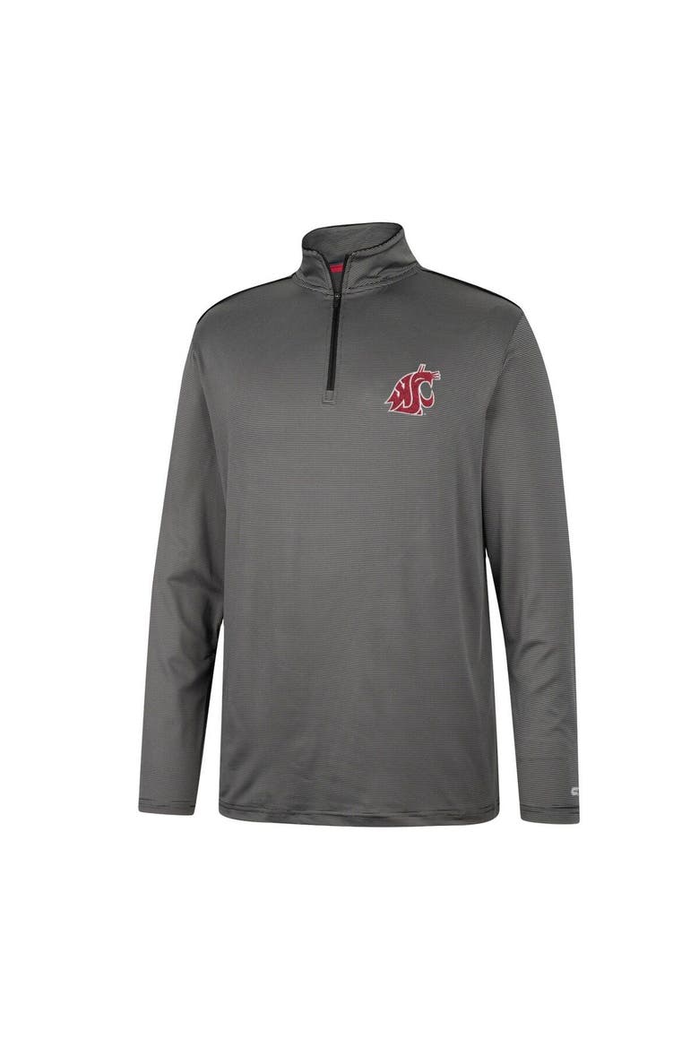 Men's Colosseum Charcoal Washington State Cougars Logo Quarter-Zip Windshirt, Alternate, color, Charcoal