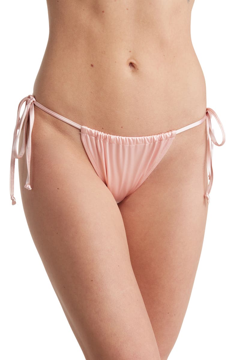 Good American Tiny Ties Bikini Bottoms, Main, color, Bubble Pink003