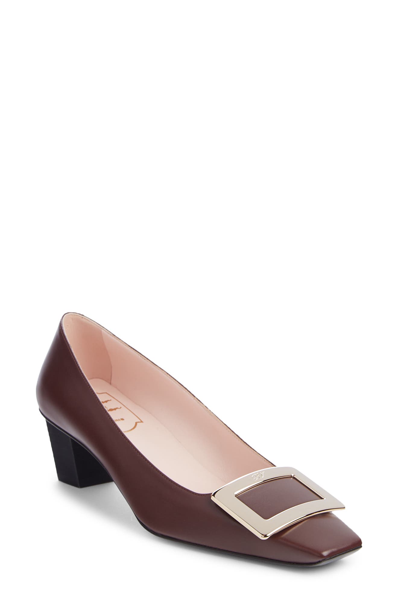 Belle Vivier Buckle Pump, Main, color, CHESTNUT