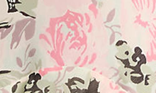 Ralph Lauren Floral Tiered Gown In Cream/pink/multi