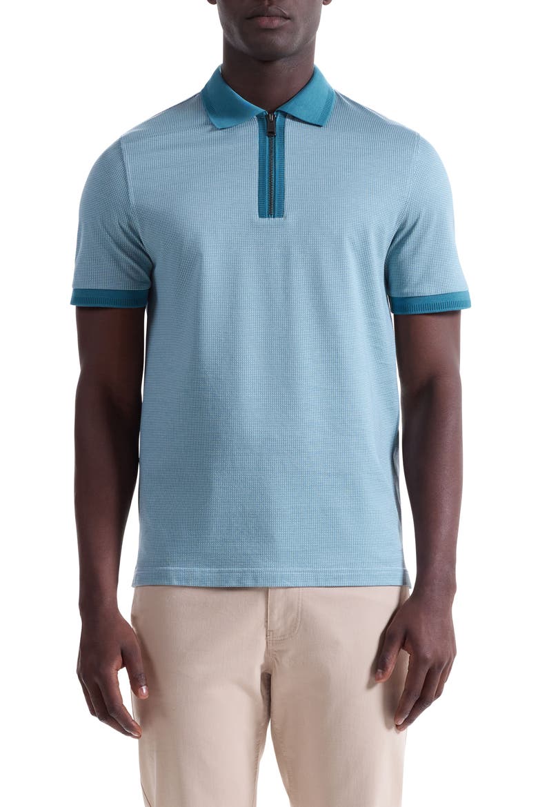 Quarter Zip Polo, Main, color, TEAL