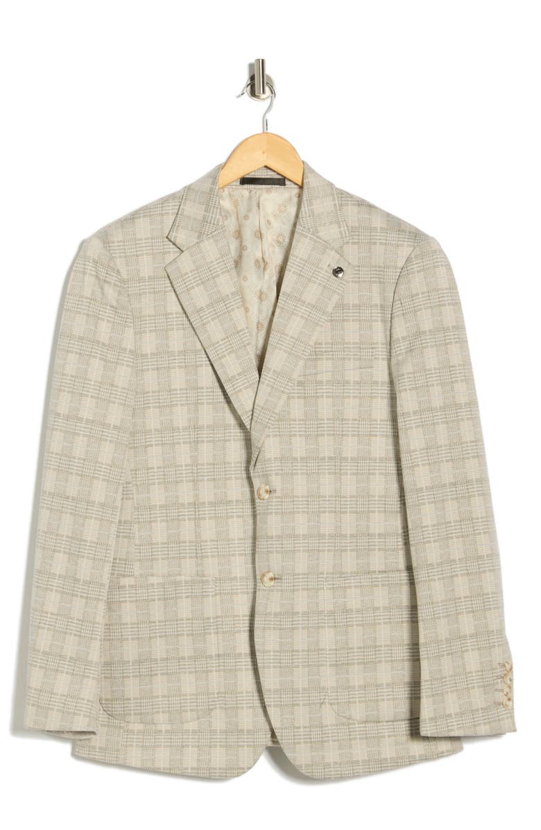 T.R. PREMIUM Slim Fit Plaid Cotton Blend Blazer, Alternate, color, 